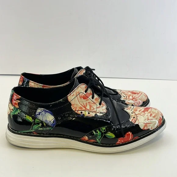 Cole Haan Original Grand w/ Tip Floral Print Lace-Up Oxford Shoes Women’s size 7 - Picture 5 of 16
